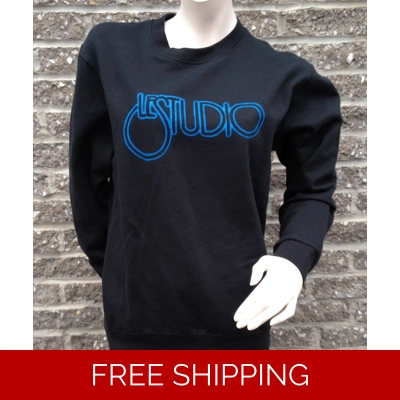 Girlie Black Long Sleeves Sweatshirt Blue FX Front Logo TOS